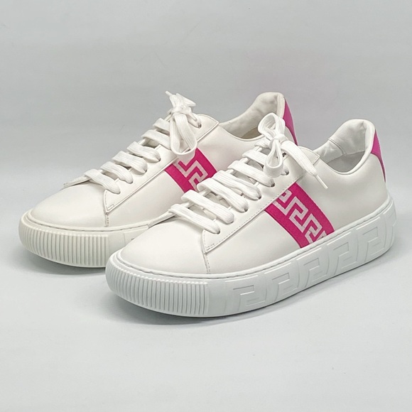 Versace Greca Logo Leather Sneakers size 39 - Picture 1 of 15